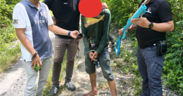 ชุดสืบสวนชะเมา จับกุมผู้ต้องหา จำนวน 2 ราย 2 คน อาวุธปืนไทยประดิษฐ์พร้อมกระสุน 100 จำนวน 1 กระบอก ยาบ้า 18 เม็ด